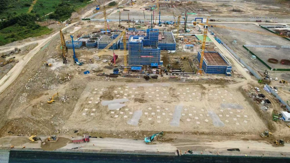 Aerial view of the project construction site